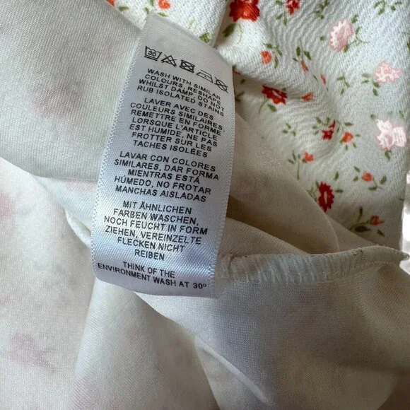 Asos mixed pattern floral orange white loose fit dress size 14 - Picture 7 of 7